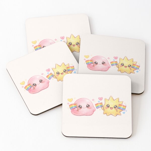 Item preview, Cute Bouba & Kiki Waving LGBTQ+ Rainbow Flags – Kawaii Pride Design designed and sold by Nerd Romance Café.