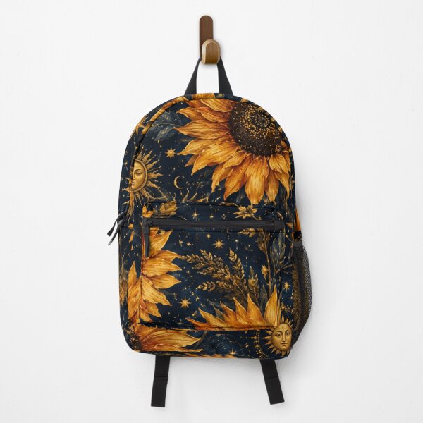 Item preview, Vintage Mystical Sunflowers & Celestial Sun Pattern - Golden Midnight Botanical designed and sold by Digital Muse Store.