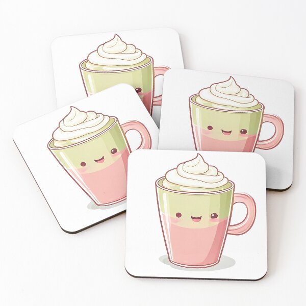 Item preview, Sweet Sip: Kawaii Matcha Latte Smiling Cup Doodle designed and sold by Mercella-Inc.