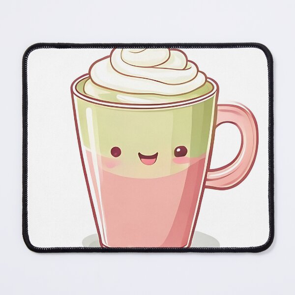 Item preview, Sweet Sip: Kawaii Matcha Latte Smiling Cup Doodle designed and sold by Mercella-Inc.