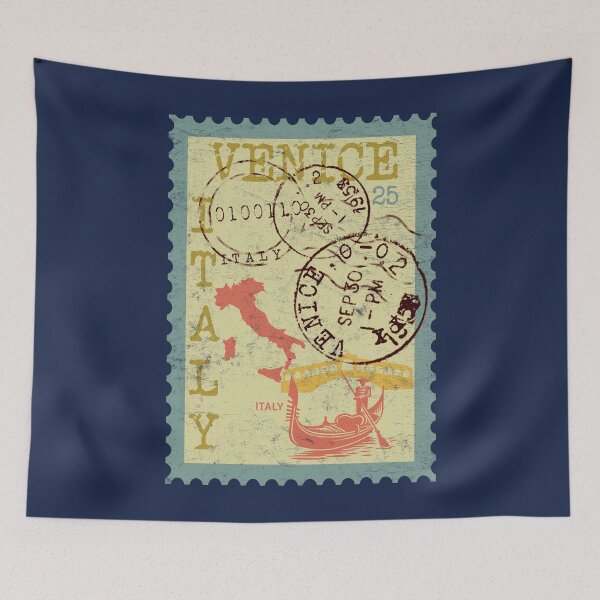 Item preview, Retro Venice Italy Post Stamp designed and sold by Primroaddesigns.