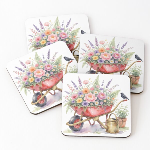 Item preview, Flower Wheelbarrow Sticker | Cottage Garden Decor designed and sold by AillustriaAK.