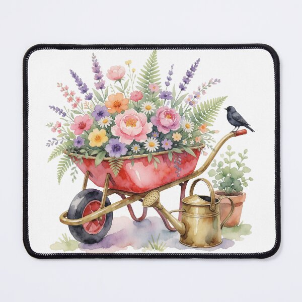 Item preview, Flower Wheelbarrow Sticker | Cottage Garden Decor designed and sold by AillustriaAK.