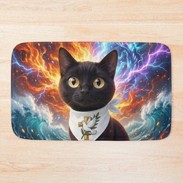 Item preview, Meow and Amen Black Cat Poster designed and sold by Pioneer Spirit Market.