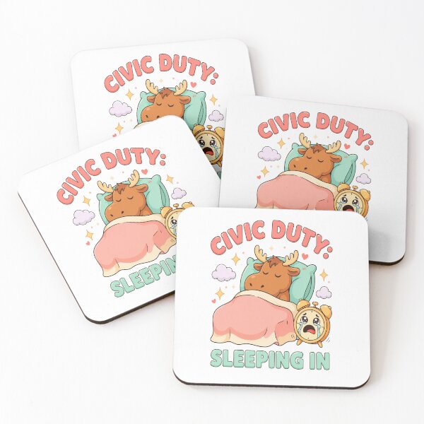 Item preview, Civic Day| Kawaii Civic Duty Sleeping In Moose designed and sold by InspiredCreatives.