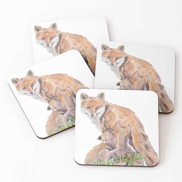 Item preview, fox baby drinking milk watercolour  painting no background designed and sold by ColorandColor.