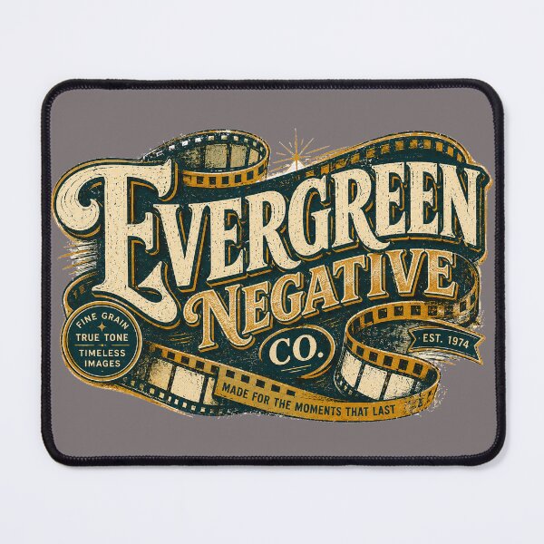 Item preview, Evergreen Negative Co. Analog Film Logo designed and sold by Golden Era Studio.