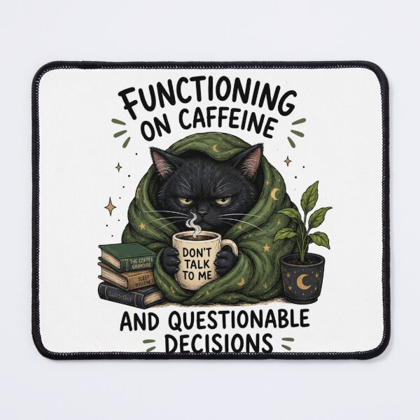 Item preview, cat drinking coffee designed and sold by Kokoruja Shop.