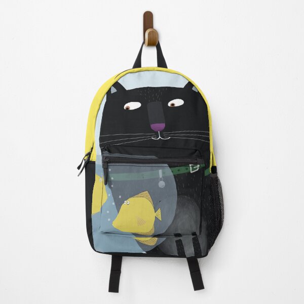 Item preview, Cheeky Black Cat With Fish Bowl By Carla Daly designed and sold by Carla Daly.