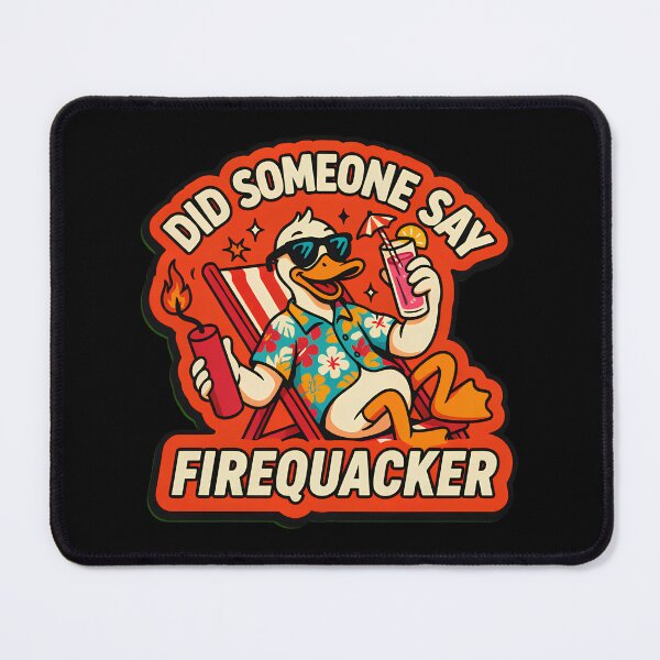 Item preview, Did Someone Say Firequacker Funny Hawaiian Beach Duck 4th of July designed and sold by DejvArtist.