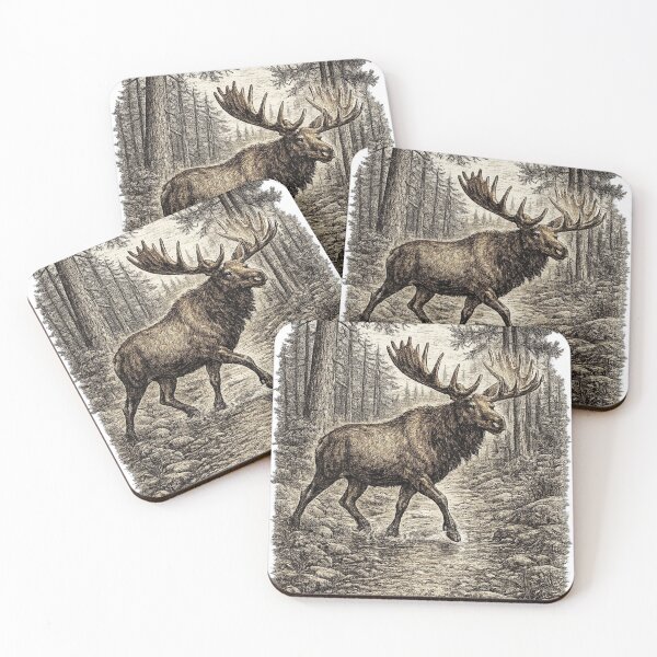 Item preview, Bull Elk Crossing the Forest designed and sold by KrungiT Design .