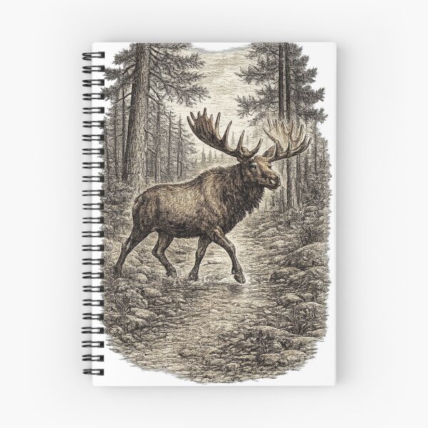 Item preview, Bull Elk Crossing the Forest designed and sold by KrungiT Design .