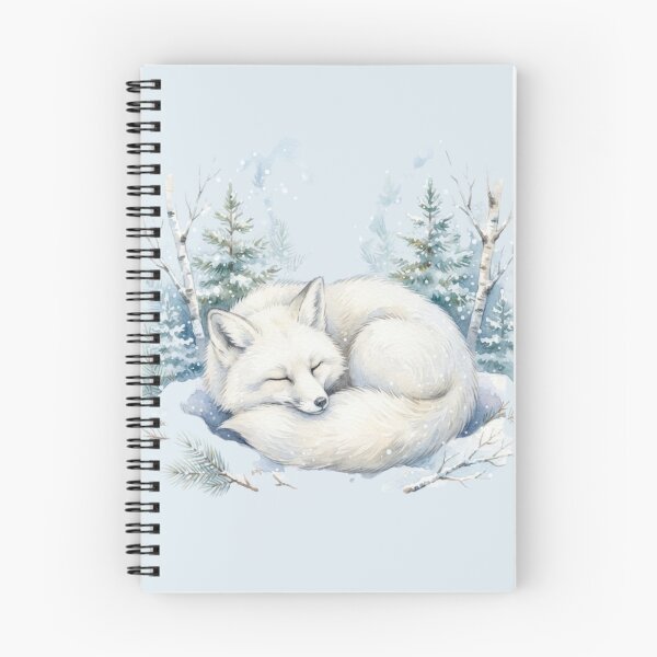 Item preview, Sleeping Snow Fox Winter Watercolor designed and sold by CalmCapy Co.