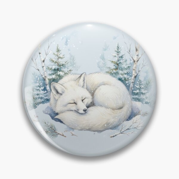 Item preview, Sleeping Snow Fox Winter Watercolor designed and sold by CalmCapy Co.