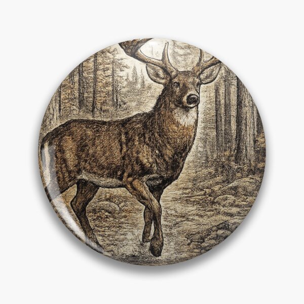 Item preview, White-Tailed Buck in Autumn Pines designed and sold by KrungiT Design .