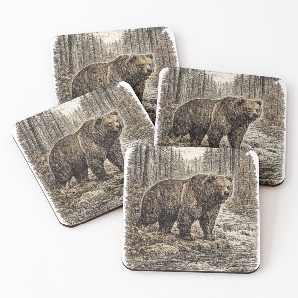 Item preview, Grizzly Bear Watching the River designed and sold by KrungiT Design .
