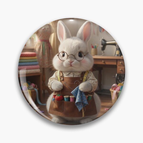 Item preview, Cute Crafter Rabbit with Glasses Seamstress designed and sold by lovelistivkaa.