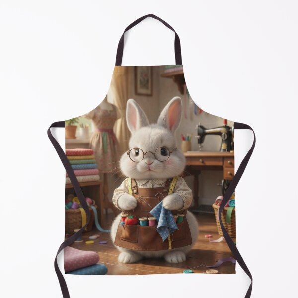 Item preview, Cute Crafter Rabbit with Glasses Seamstress designed and sold by lovelistivkaa.
