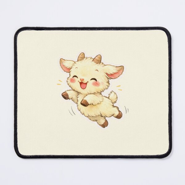 Item preview, Cute Cottagecore Jumping Baby Goat Watercolor Aesthetic Sticker designed and sold by mijaczeek.