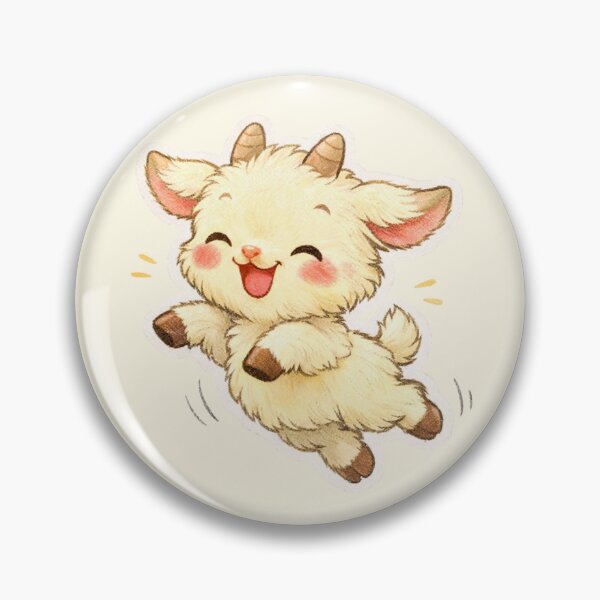 Item preview, Cute Cottagecore Jumping Baby Goat Watercolor Aesthetic Sticker designed and sold by mijaczeek.
