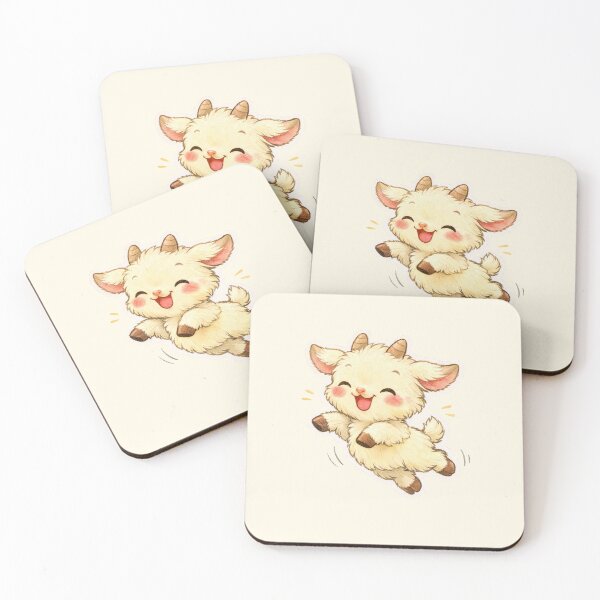 Item preview, Cute Cottagecore Jumping Baby Goat Watercolor Aesthetic Sticker designed and sold by mijaczeek.
