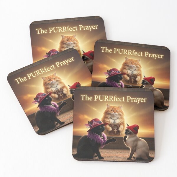 Item preview, The PURRRfect Prayer Cat Poster designed and sold by Pioneer Spirit Market.