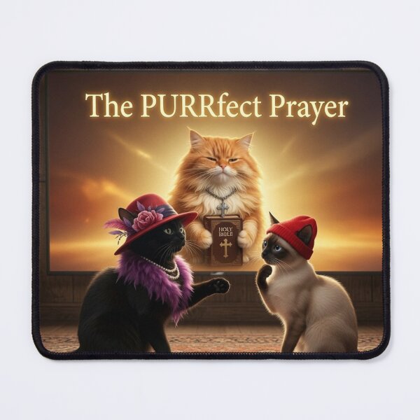 Item preview, The PURRRfect Prayer Cat Poster designed and sold by Pioneer Spirit Market.
