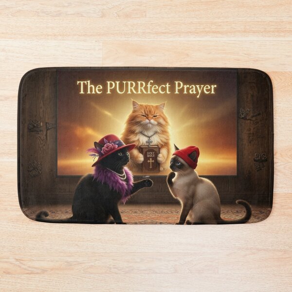 Item preview, The PURRRfect Prayer Cat Poster designed and sold by Pioneer Spirit Market.