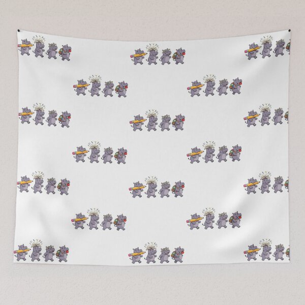 Item preview, Funny Hippo Squad Back to School Hippopotamus Lover Teacher Student designed and sold by ajifujpost.