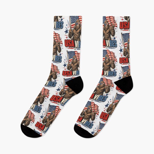 Item preview, USA Vibes Bigfoot American Flag Patriotic Sasquatch Funny 4th Of July designed and sold by ajifujpost.