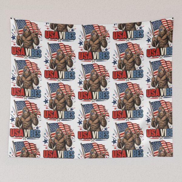 Item preview, USA Vibes Bigfoot American Flag Patriotic Sasquatch Funny 4th Of July designed and sold by ajifujpost.