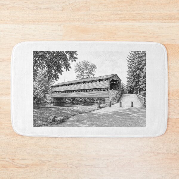 Item preview, Graphene sketch of Sachs Covered Bridge Gettysburg Pennsylvania designed and sold by gotucoveredart.