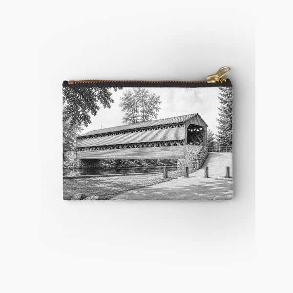 Item preview, Graphene sketch of Sachs Covered Bridge Gettysburg Pennsylvania designed and sold by gotucoveredart.