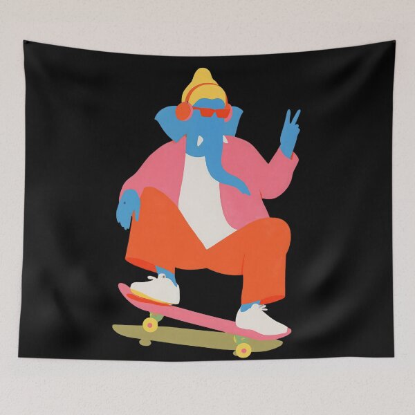 Item preview, Ganesha Skateboard Minimalist Color Blocking Pop Art designed and sold by PANNARUK THAILAND.