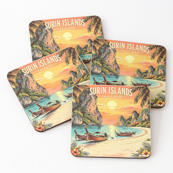 Item preview, Surin Islands - Thailand Vintage Sunset Travel Art designed and sold by Spirit of Siam.