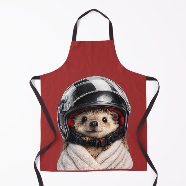 Item preview, Cute Hedgehog Wearing an Oversized Motorcycle Helmet Sticker designed and sold by KawaiiOrbit.