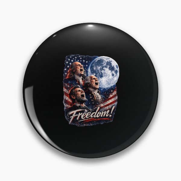 Item preview, Patriotic Founding Fathers Howling Full Moon Freedom USA Flag designed and sold by ajifujpost.
