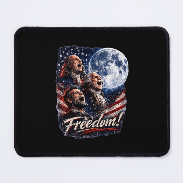 Item preview, Patriotic Founding Fathers Howling Full Moon Freedom USA Flag designed and sold by ajifujpost.