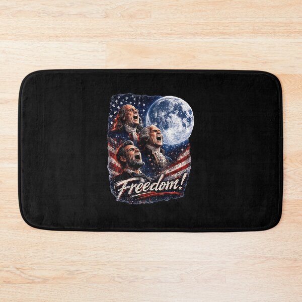 Item preview, Patriotic Founding Fathers Howling Full Moon Freedom USA Flag designed and sold by ajifujpost.