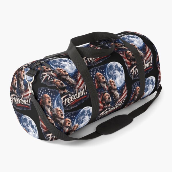 Item preview, Patriotic Founding Fathers Howling Full Moon Freedom USA Flag designed and sold by ajifujpost.