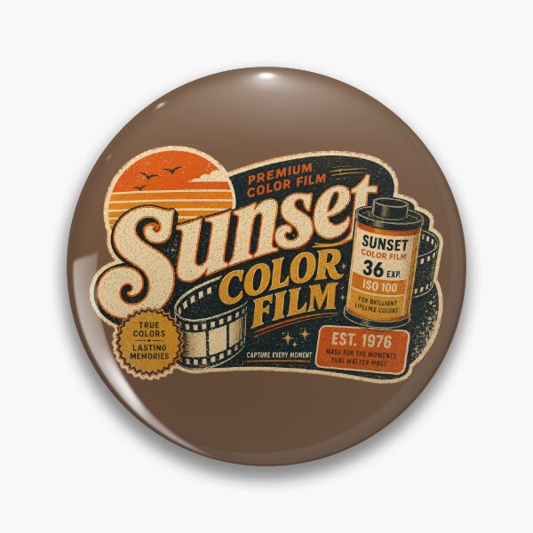 Item preview, Sunset Color Film Retro Photography Artwork designed and sold by Golden Era Studio.