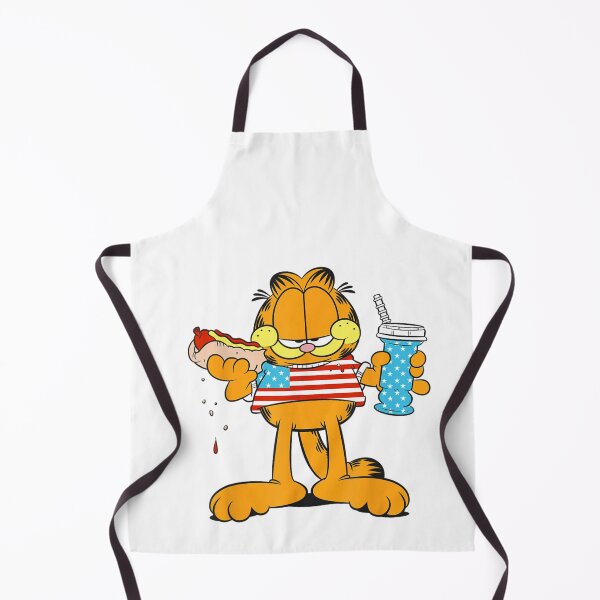 Item preview, Garfield Cat Wearing American Flag Shirt Eating Hot Dog designed and sold by CiranoSkasnot.