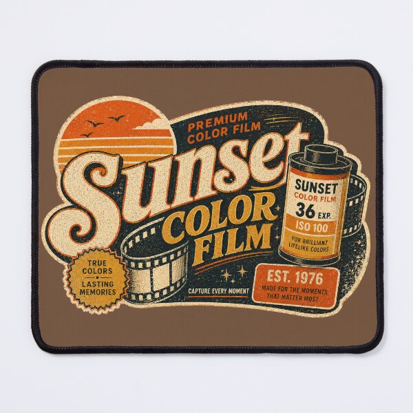 Item preview, Sunset Color Film Retro Photography Artwork designed and sold by Golden Era Studio.