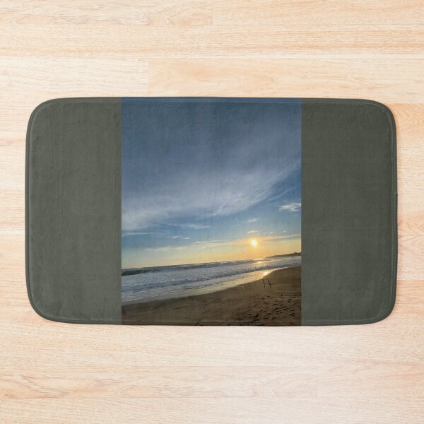 Item preview, Golden sunset over the vast ocean sandy beach designed and sold by Art of Momenz.