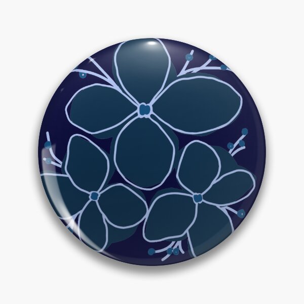 Item preview, Minimalist Indigo Botanical Blooms – Modern Navy Floral Art designed and sold by Jyoti-Quotes.