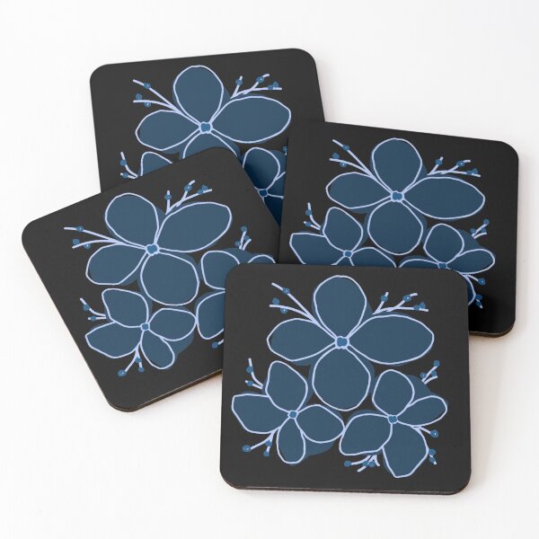 Item preview, Minimalist Indigo Botanical Blooms – Modern Navy Floral Art designed and sold by ​Jyoti Digital Artist.