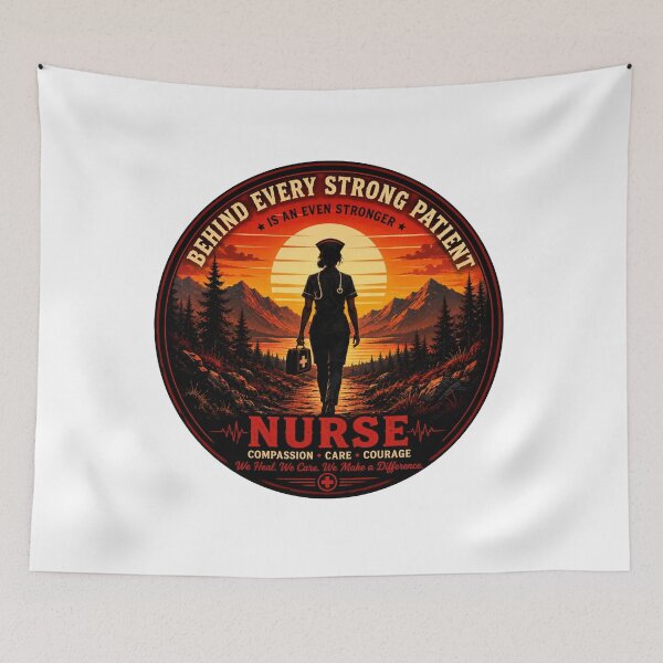 Item preview, Behind Every Strong Is An Even Stronger Nurse - Compassion Care Courage Sticker designed and sold by PawFusionArt.