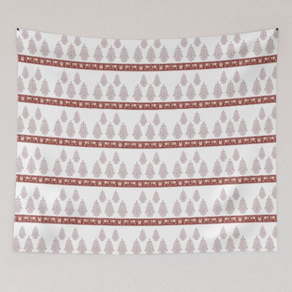 Item preview, Red Paisley Floral Border Pattern designed and sold by reanacreations.