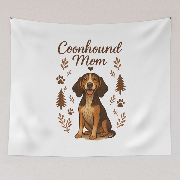 Item preview, Proud Coonhound Mom Cute Hound Dog Lover Vintage Woodland Design designed and sold by FurAndFlaireg.