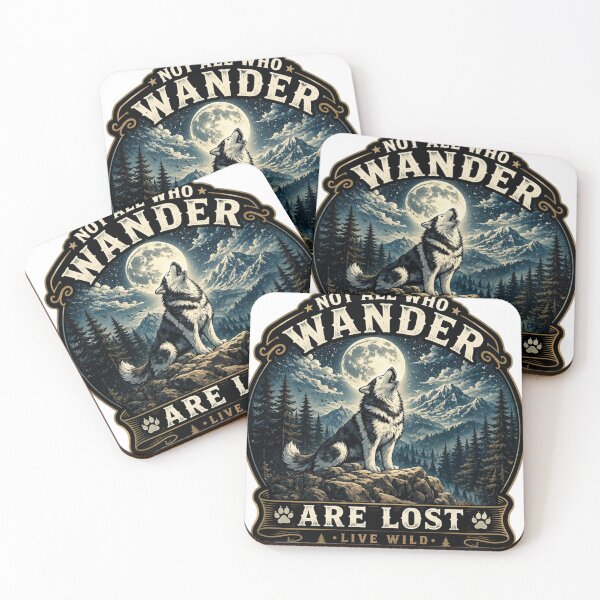 Item preview, Not All Who Wander Are Lost - Live Wild Stay Free Wolf Sticker designed and sold by PawFusionArt.